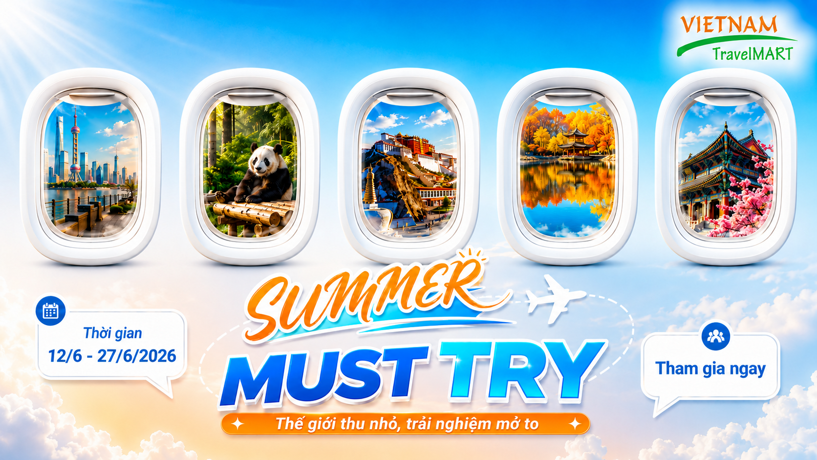 SUMMER MUST TRY – Minigame khám phá Trung Quốc, Hàn Quốc và Nhật Bản cùng Vietnam TravelMART